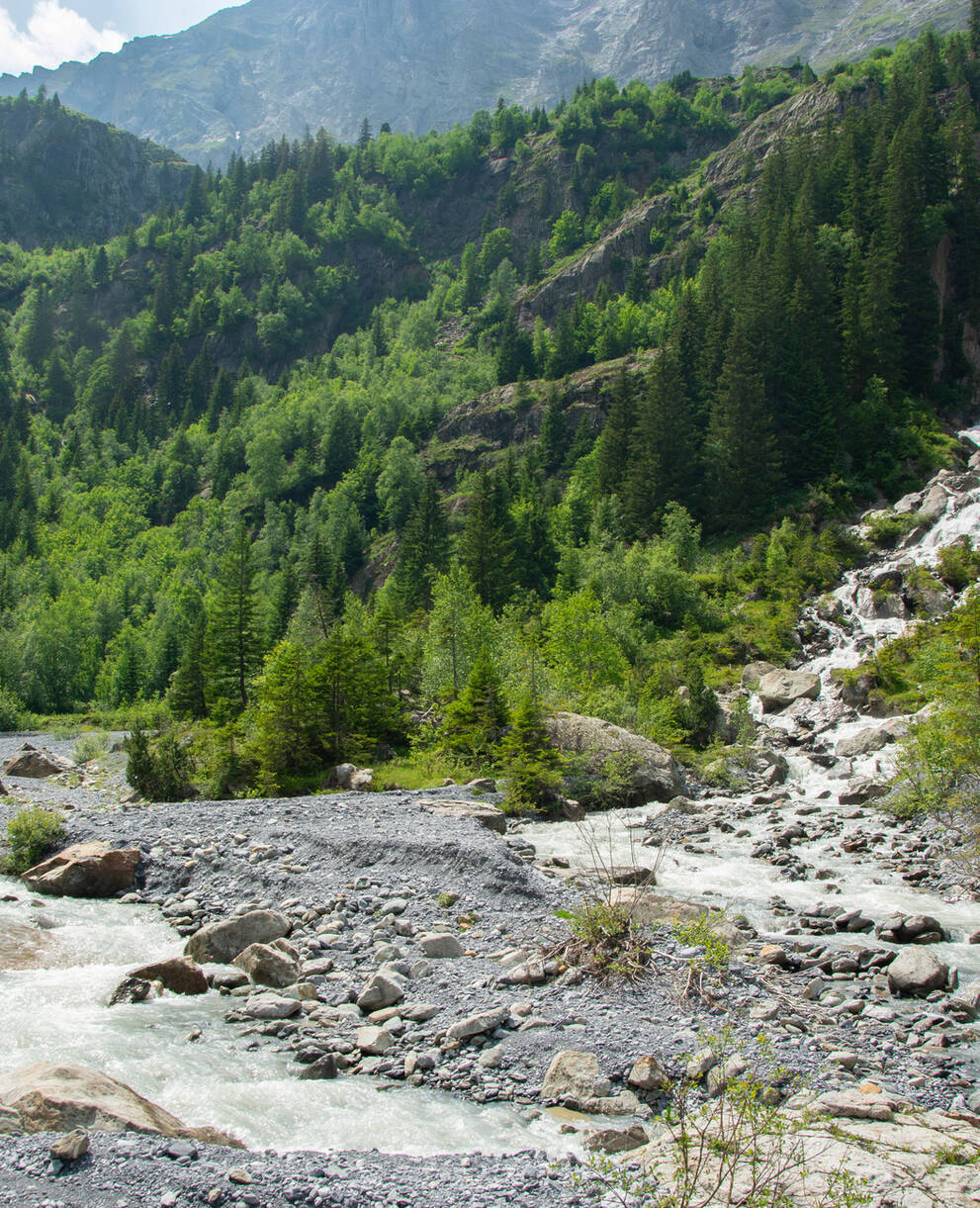 Alpine Gebirgslandschaften im Pro Natura Naturschutzgebiet Hinteres Lauterbrunnental